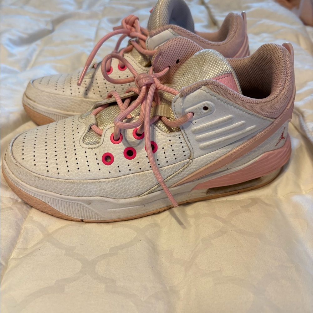 Jordan Kids Pink and White Sneakers